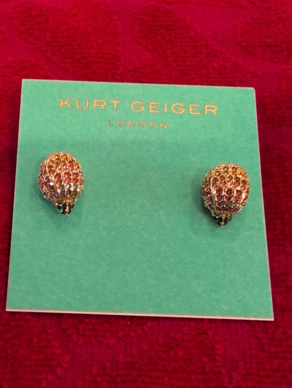 Kurt Geiger Gold And Crystal Eagle Head Stud Earrings